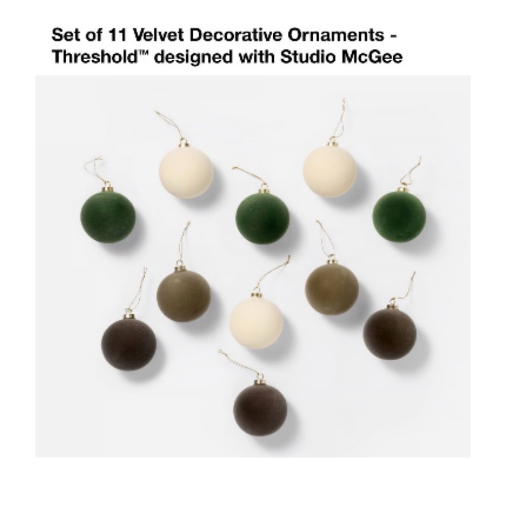 Set of 11 Velvet Decorative
Ornaments - Threshold™